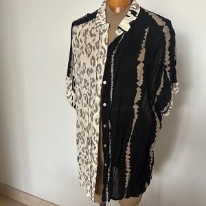 Elegant Black and Cream Women's Blouse